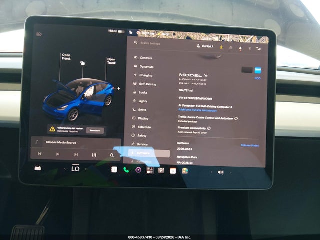 45937430 :رقم المزاد ، 5YJYGDEE0MF197981 vin ، 2021 Tesla Model Y Long Range Dual Motor All-wheel Drive مزاد بيع