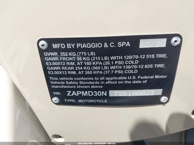 Vespa Gts 310 2025 ZAPMD30N7S5100023 Image 10