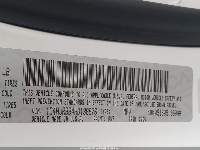 1C4NJRBB4HD138876 Jeep Patriot Sport