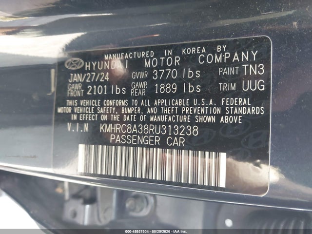 Продаж на аукціоні авто 2024 Hyundai Venue Limited, vin: KMHRC8A38RU313238, номер лоту: 45937504