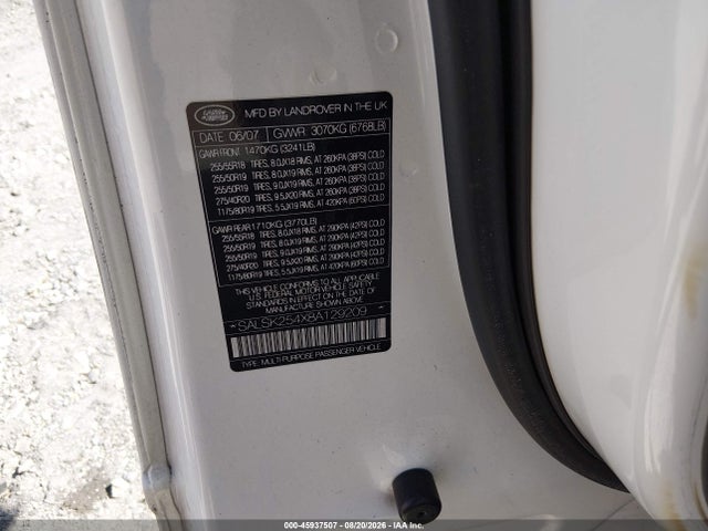 Aukcja sprzedaży 2008 Land Rover Range Rover Sport Hse, vin: SALSK254X8A129209, numer aukcji: 45937507