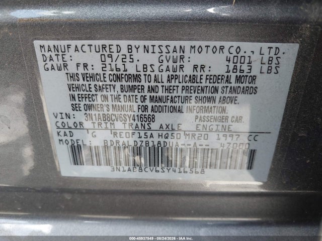 Nissan SENTRA SV 2025 3N1AB8CV6SY416568 Image 9