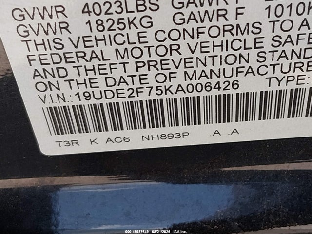 Acura Ilx Premium Package/technology Package 2019 19UDE2F75KA006426 Image 9
