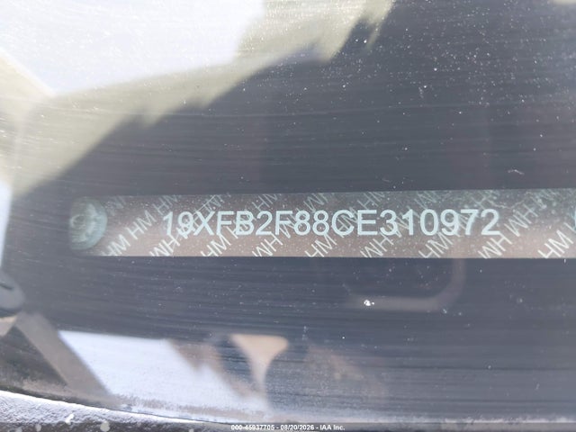 45937705 :رقم المزاد ، 19XFB2F88CE310972 vin ، 2012 Honda Civic Ex مزاد بيع