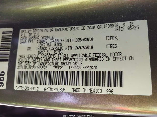 Toyota Tacoma 2025 3TMLB5JN3SM146570 Image 9