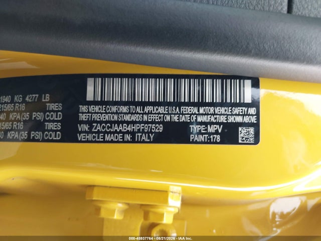 ZACCJAAB4HPF97529 Jeep Renegade Sport