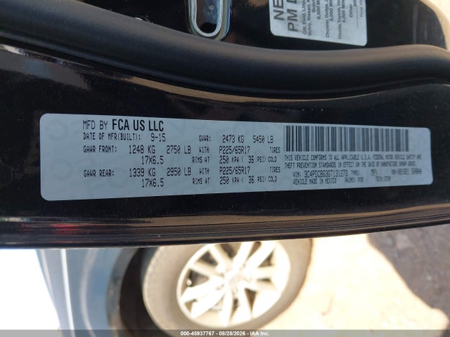 45937767 :رقم المزاد ، 3C4PDCBG3GT131273 vin ، 2016 Dodge Journey Sxt مزاد بيع