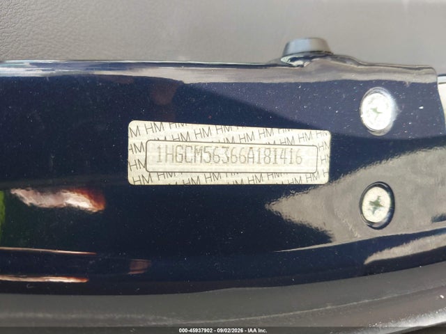 45937902 :رقم المزاد ، 1HGCM56366A181416 vin ، 2006 Honda Accord 2.4 Se مزاد بيع