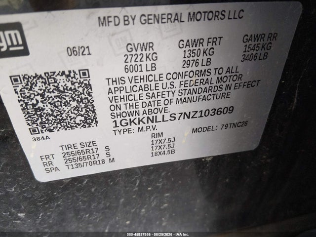 Продажа на аукционе авто 2022 Gmc Acadia Awd At4, vin: 1GKKNLLS7NZ103609, номер лота: 45937956