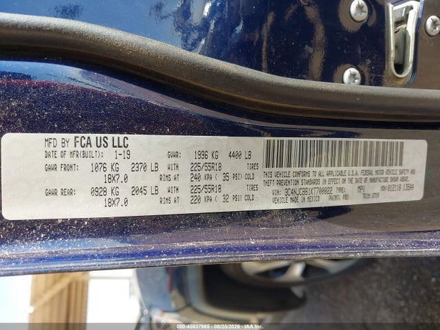 Продажа на аукционе авто 2019 Jeep Compass Latitude Fwd, vin: 3C4NJCBB1KT700022, номер лота: 45937965