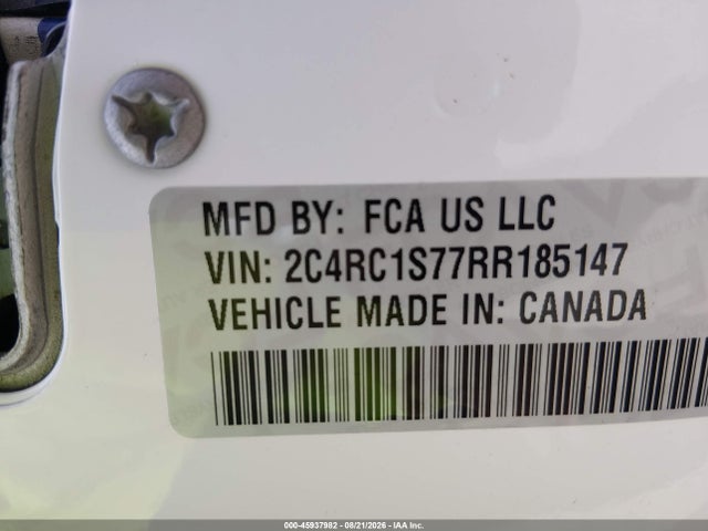 45937982 :رقم المزاد ، 2C4RC1S77RR185147 vin ، 2024 Chrysler Pacifica Hybrid Select مزاد بيع