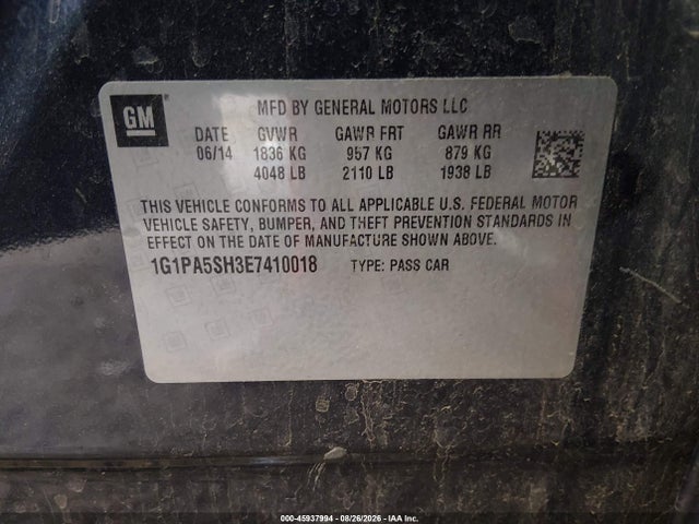 1G1PA5SH3E7410018 Chevrolet Cruze Ls Auto