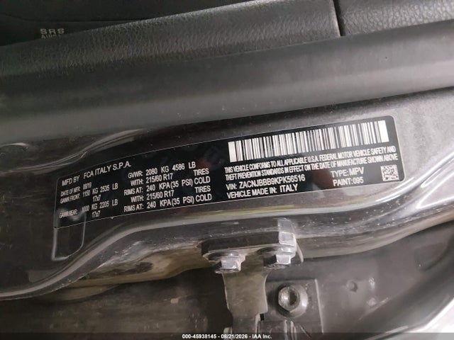 Продажа на аукционе авто 2019 Jeep Renegade Altitude 4x4, vin: ZACNJBBB9KPK56516, номер лота: 45938145