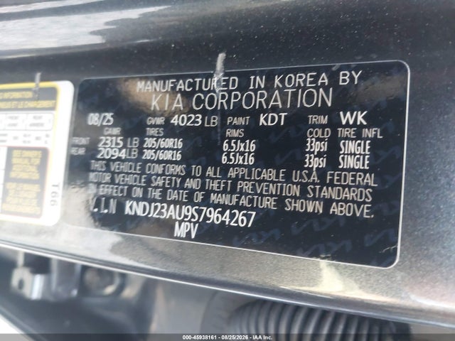 Auction sale of the 2025 Kia Soul Lx, vin: KNDJ23AU9S7964267, lot number: 45938161