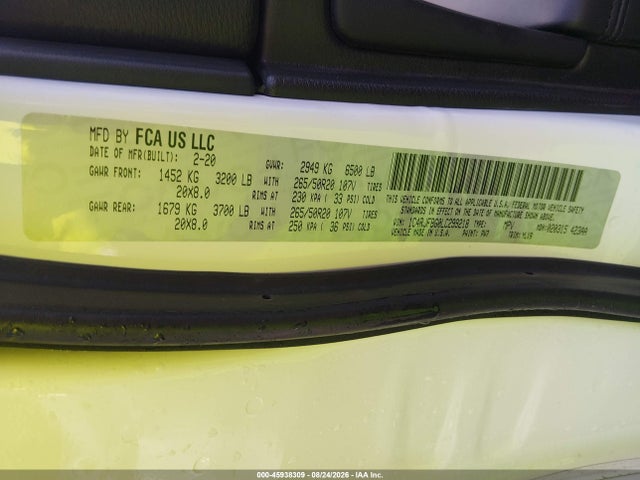 Продаж на аукціоні авто 2020 Jeep Grand Cherokee Limited X 4x4, vin: 1C4RJFBG0LC299218, номер лоту: 45938309
