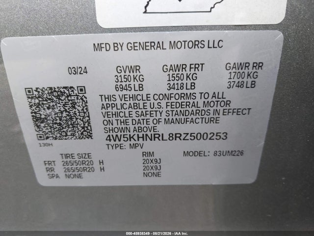 Продаж на аукціоні авто 2024 Acura Zdx A-spec, vin: 4W5KHNRL8RZ500253, номер лоту: 45938349
