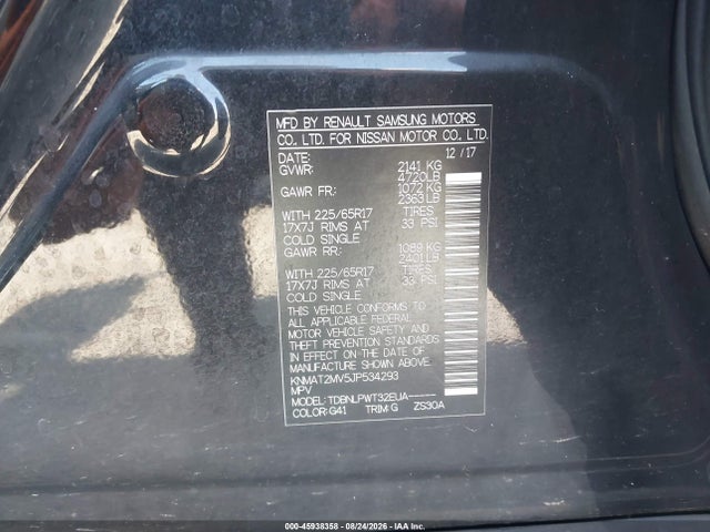 KNMAT2MV5JP534293 Nissan ROGUE S