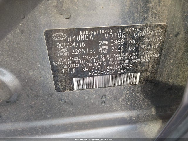 2017 Hyundai Elantra Gt მანქანა იყიდება აუქციონზე, vin: KMHD35LH8HU368708, აუქციონის ნომერი: 45938372