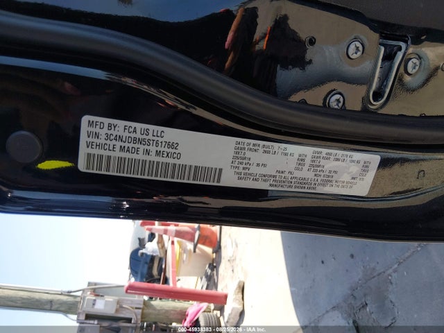 45938383 :رقم المزاد ، 3C4NJDBN5ST617662 vin ، 2025 Jeep Compass Latitude 4x4 مزاد بيع