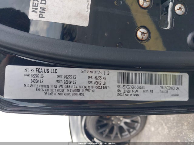 Aukcja sprzedaży 2019 Dodge Challenger Sxt, vin: 2C3CDZAG6KH561761, numer aukcji: 45938390