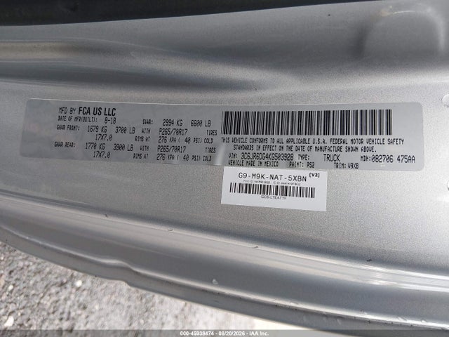 Aukcja sprzedaży 2019 Ram 1500 Classic Tradesman  4x2 8' Box, vin: 3C6JR6DG4KG503928, numer aukcji: 45938474