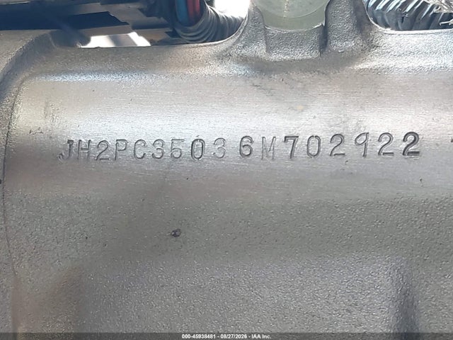 45938481 :رقم المزاد ، JH2PC35036M702922 vin ، 2006 Honda Cbr600 F4 مزاد بيع