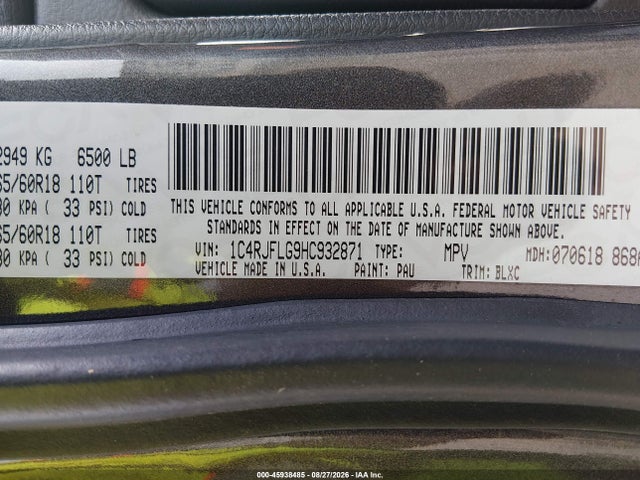 Продажа на аукционе авто 2017 Jeep Grand Cherokee Trailhawk, vin: 1C4RJFLG9HC932871, номер лота: 45938485