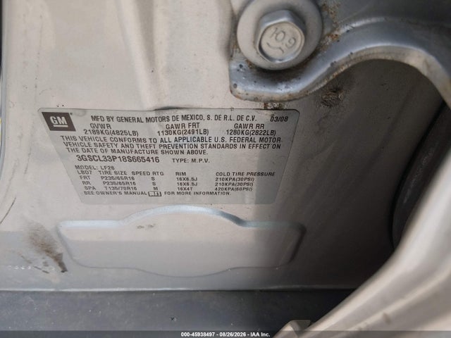 2008 Saturn Vue 4-cyl Xe მანქანა იყიდება აუქციონზე, vin: 3GSCL33P18S665416, აუქციონის ნომერი: 45938497
