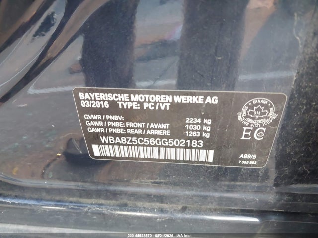 Aukcja sprzedaży 2016 Bmw 328i Gran Turismo Xdrive, vin: WBA8Z5C56GG502183, numer aukcji: 45938570