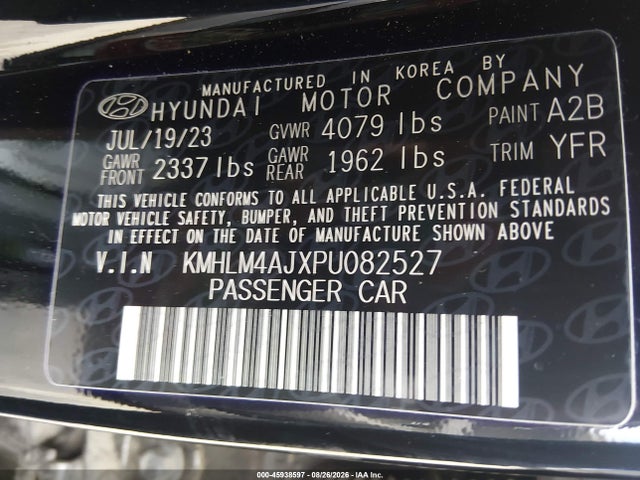 Продаж на аукціоні авто 2023 Hyundai Elantra Hybrid Blue, vin: KMHLM4AJXPU082527, номер лоту: 45938597