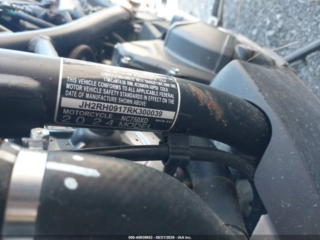 2024 Honda Nc750 Xd მანქანა იყიდება აუქციონზე, vin: JH2RH0917RK300039, აუქციონის ნომერი: 45938652