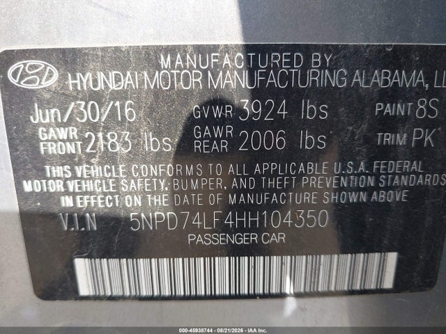 Hyundai ELANTRA SE 2017 5NPD74LF4HH104350 Image 9
