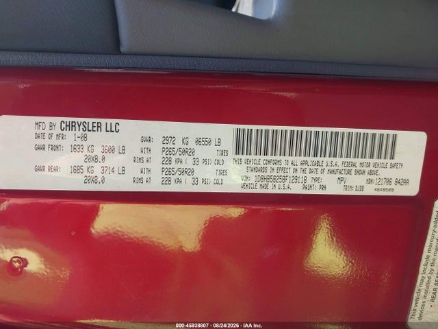 Aukcja sprzedaży 2008 Dodge Durango Limited, vin: 1D8HB58258F129118, numer aukcji: 45938807
