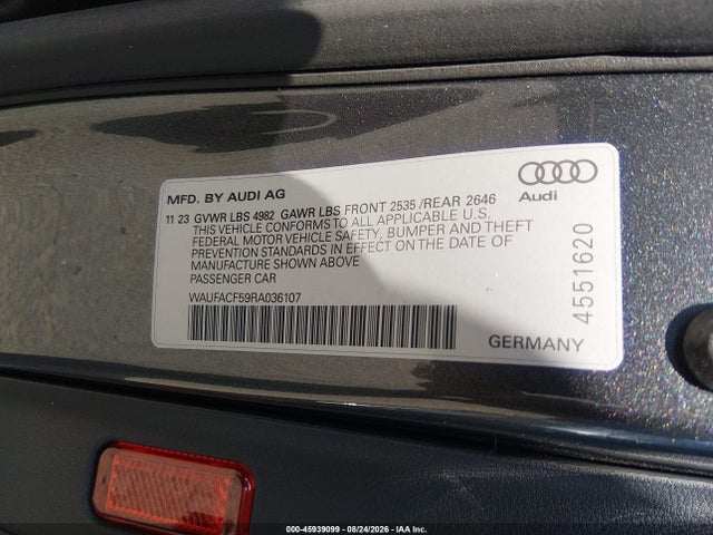 Продаж на аукціоні авто 2024 Audi A5 Sportback Premium Plus 45 Tfsi Quattro S Tronic, vin: WAUFACF59RA036107, номер лоту: 45939099