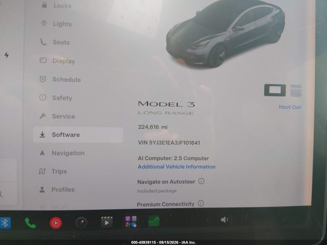 2018 Tesla Model 3 Long Range/mid Range მანქანა იყიდება აუქციონზე, vin: 5YJ3E1EA3JF101641, აუქციონის ნომერი: 45939115