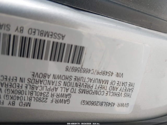 45939179 :رقم المزاد ، 4S4BP67C466356976 vin ، 2006 Subaru Legacy Outback 2.5 Xt Limited مزاد بيع