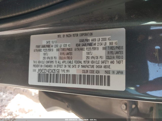 Aukcja sprzedaży 2014 Mazda Cx-5 Grand Touring, vin: JM3KE2DY4E0405198, numer aukcji: 45939225