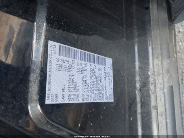 2018 Nissan Pathfinder Sl მანქანა იყიდება აუქციონზე, vin: 5N1DR2MM9JC644477, აუქციონის ნომერი: 45939259