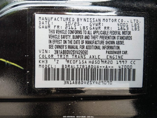 Nissan SENTRA SR 2025 3N1AB8DV2SY429090 Image 9