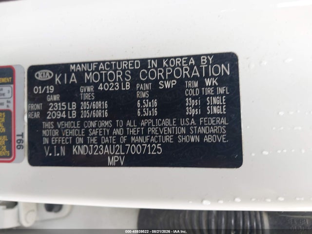 Aukcja sprzedaży 2020 Kia Soul S, vin: KNDJ23AU2L7007125, numer aukcji: 45939522