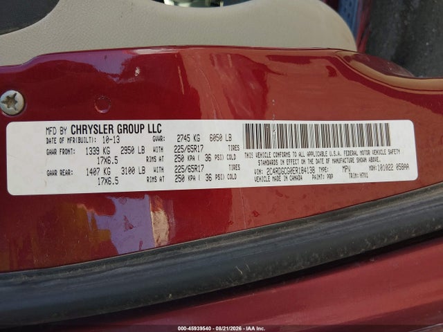 2C4RDGCG0ER184138 Dodge Grand Caravan Sxt