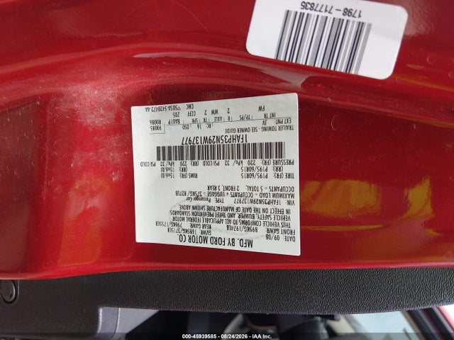 2009 Ford Focus Se მანქანა იყიდება აუქციონზე, vin: 1FAHP35N29W137977, აუქციონის ნომერი: 45939585