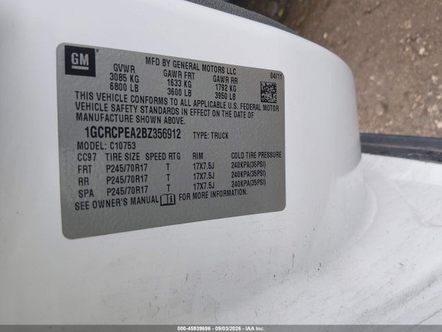 Aukcja sprzedaży 2011 Chevrolet Silverado 1500 Work Truck, vin: 1GCRCPEA2BZ356912, numer aukcji: 45939696