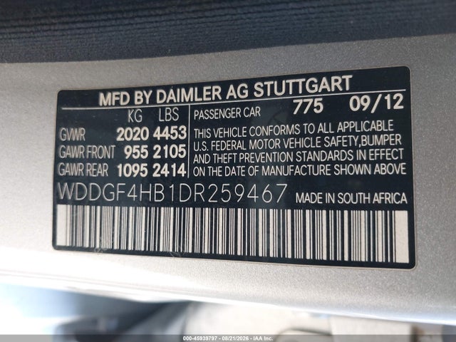 Продажа на аукционе авто 2013 Mercedes-benz C 250 Sport, vin: WDDGF4HB1DR259467, номер лота: 45939797