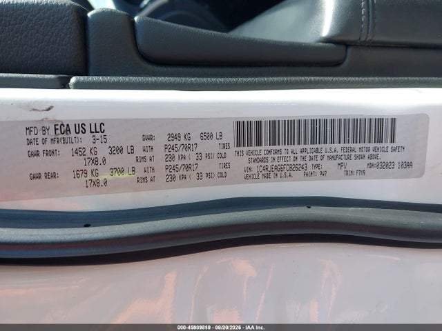 Jeep Grand Cherokee Laredo 2015 1C4RJEAG6FC826243 Image 9