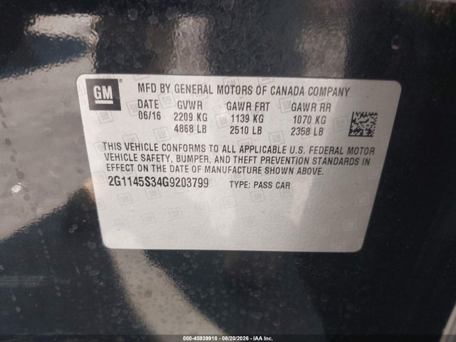 2G1145S34G9203799 Chevrolet IMPALA 2LZ