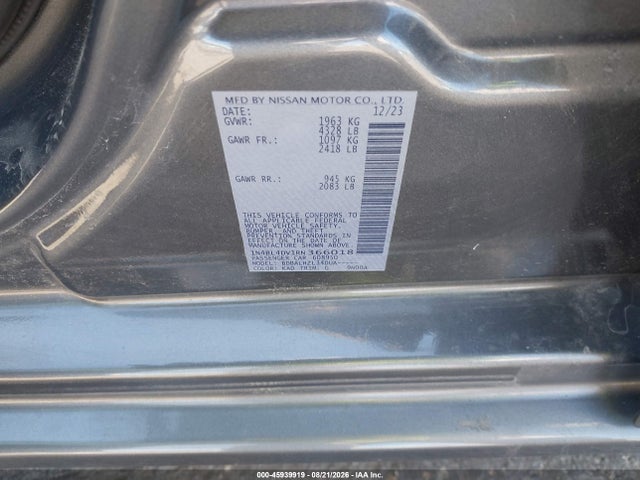 Продажа на аукционе авто 2024 Nissan Altima Sv Fwd, vin: 1N4BL4DV1RN366018, номер лота: 45939919