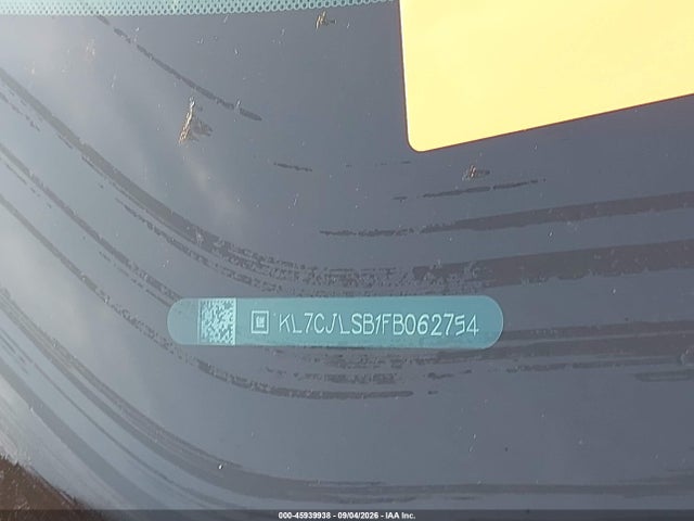 Aukcja sprzedaży 2015 Chevrolet Trax Lt, vin: KL7CJLSB1FB062754, numer aukcji: 45939938