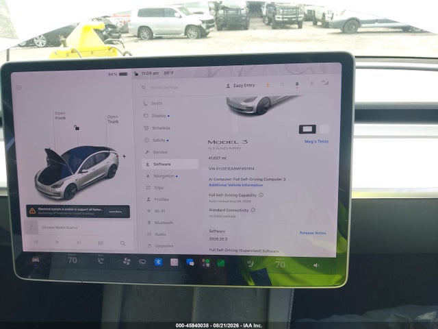 Auction sale of the 2021 Tesla Model 3 Standard Range Plus Rear-wheel Drive, vin: 5YJ3E1EA8MF851914, lot number: 45940038