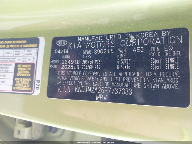 KIA Soul 2014 KNDJN2A26E7737333 Image 9